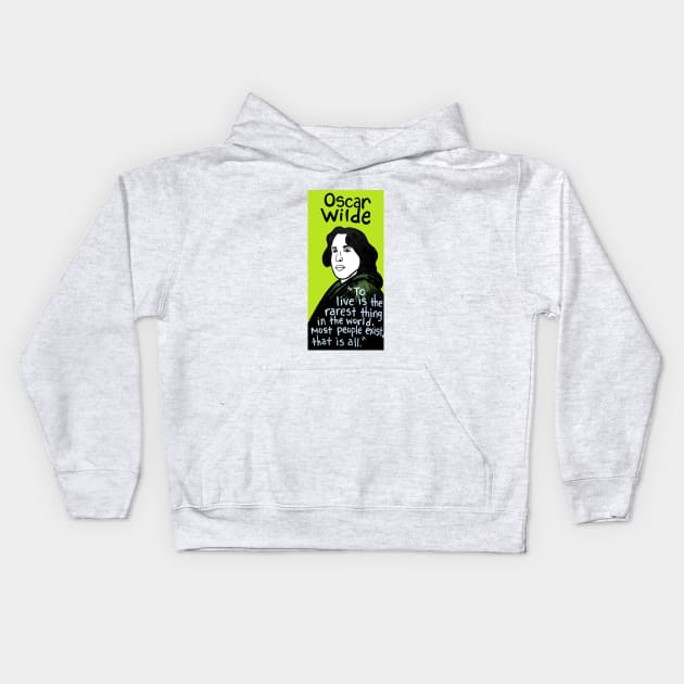 Oscar Wilde pop folk art Kids Hoodie by krusefolkart